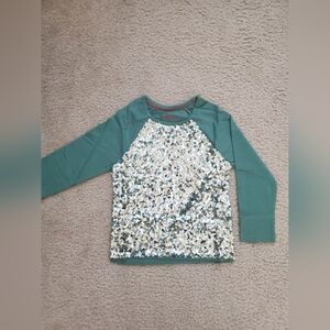 Mini Boden Kids Sequin Long Sleeve Shirt - Green